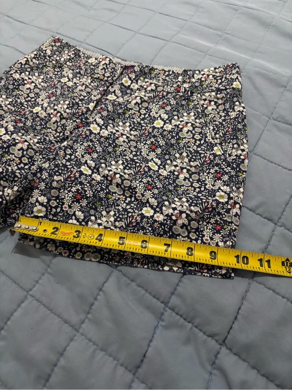 J. Crew Navy Floral Print Flat-Front Shorts